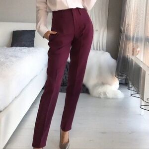 Chic Burgundy Women's Trousers